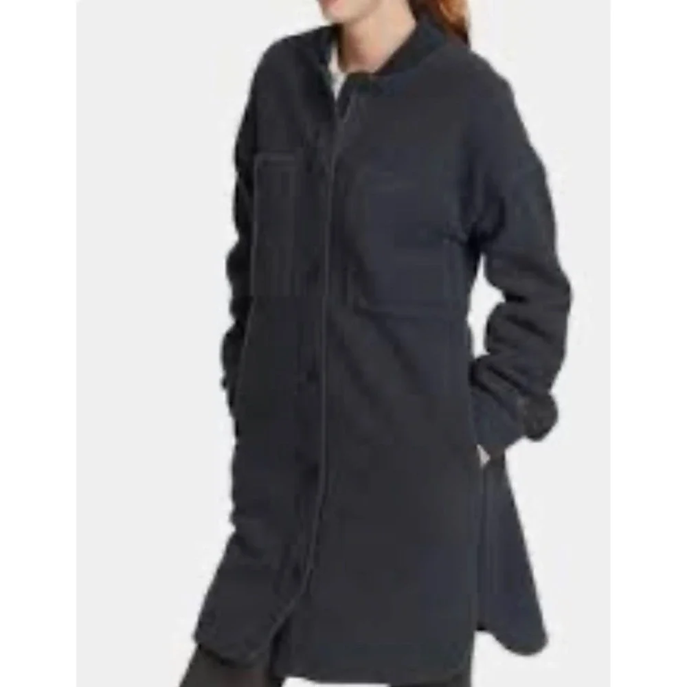 Eddie Bauer Lynden Fleece Parka‎ In Storm Size XL Dark Grey Pockets